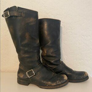 Tall Veronica Distressed Riding Biker Slouch Frye Boots